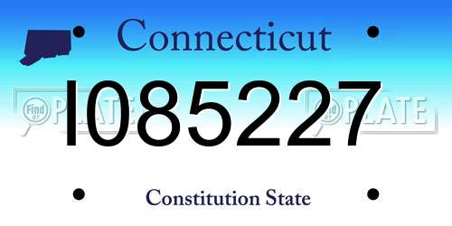 I085227 Connecticut License Plate