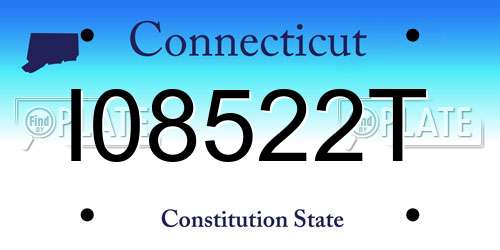 I08522T Connecticut License Plate