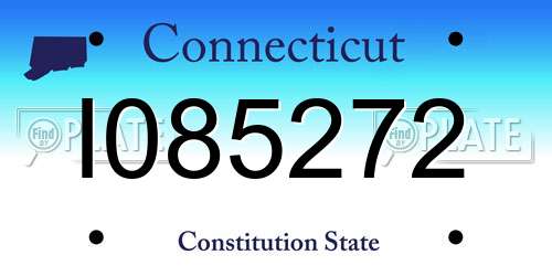 I085272 Connecticut License Plate