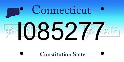 I085277 Connecticut License Plate