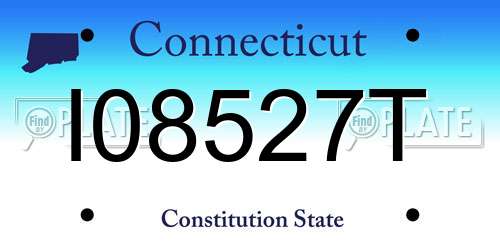 I08527T Connecticut License Plate