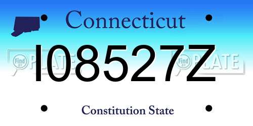 I08527Z Connecticut License Plate