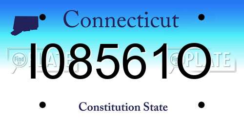 I08561O Connecticut License Plate