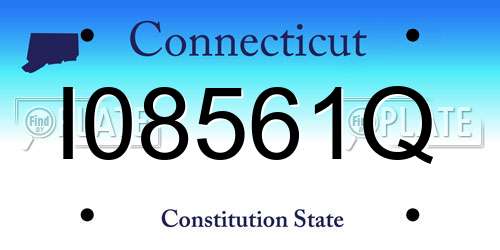 I08561Q Connecticut License Plate