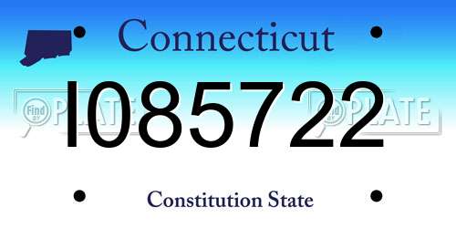 I085722 Connecticut License Plate