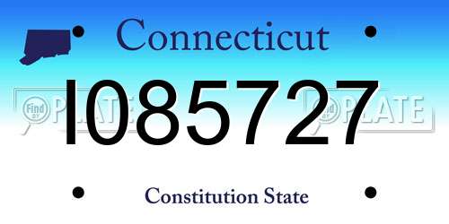 I085727 Connecticut License Plate