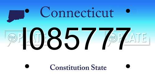 I085777 Connecticut License Plate