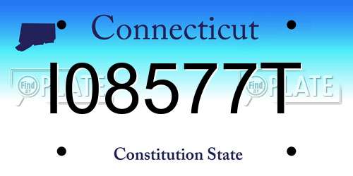 I08577T Connecticut License Plate