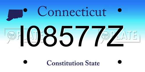 I08577Z Connecticut License Plate