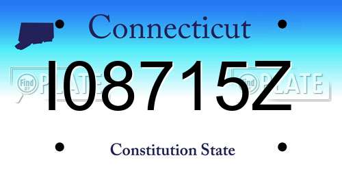 I08715Z Connecticut License Plate