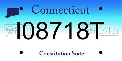 I08718T Connecticut License Plate