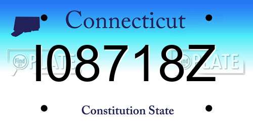 I08718Z Connecticut License Plate