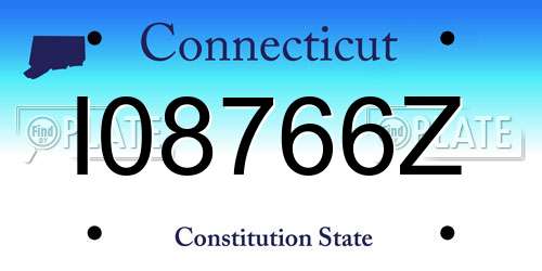 I08766Z Connecticut License Plate