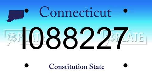 I088227 Connecticut License Plate
