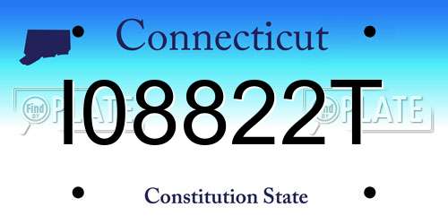 I08822T Connecticut License Plate