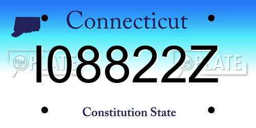 I08822Z Connecticut License Plate