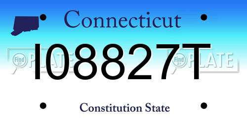 I08827T Connecticut License Plate