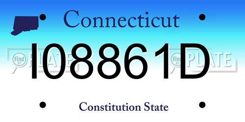 I08861D Connecticut License Plate