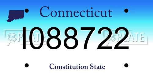 I088722 Connecticut License Plate