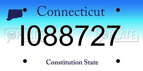 I088727 Connecticut License Plate