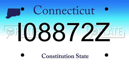 I08872Z Connecticut License Plate