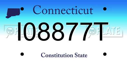 I08877T Connecticut License Plate