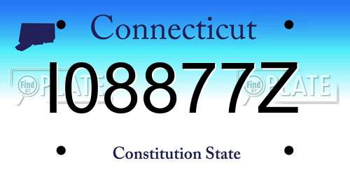 I08877Z Connecticut License Plate