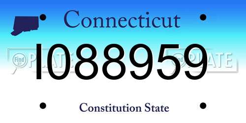 I088959 Connecticut License Plate