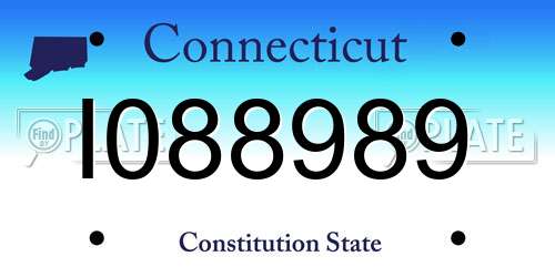 I088989 Connecticut License Plate