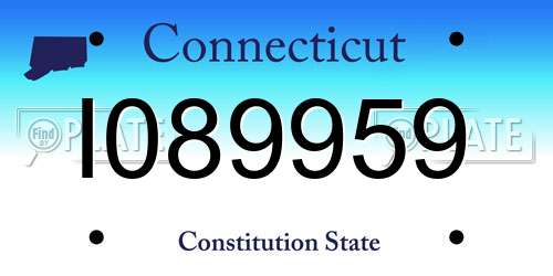 I089959 Connecticut License Plate