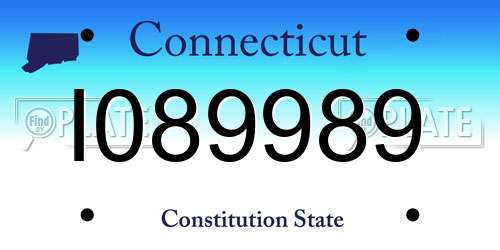 I089989 Connecticut License Plate