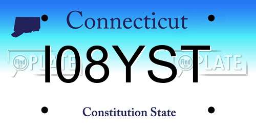 I08YST Connecticut License Plate