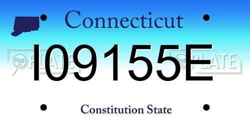 I09155E Connecticut License Plate