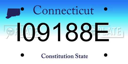 I09188E Connecticut License Plate