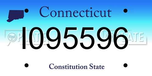 I095596 Connecticut License Plate
