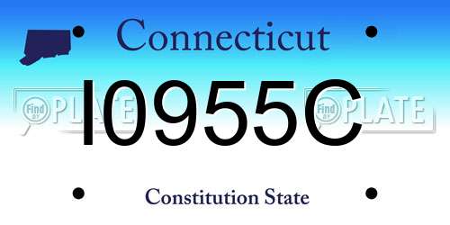 I0955C Connecticut License Plate