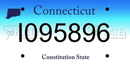 I095896 Connecticut License Plate