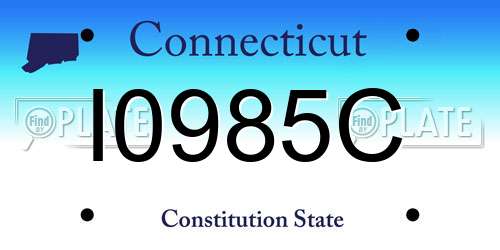 I0985C Connecticut License Plate