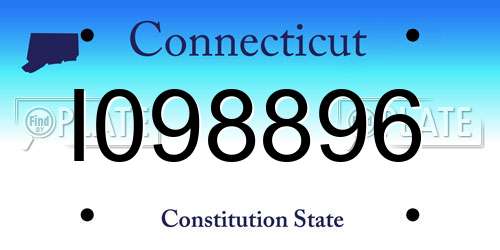 I098896 Connecticut License Plate