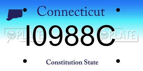 I0988C Connecticut License Plate