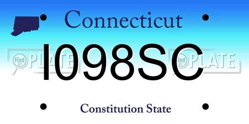 I098SC Connecticut License Plate