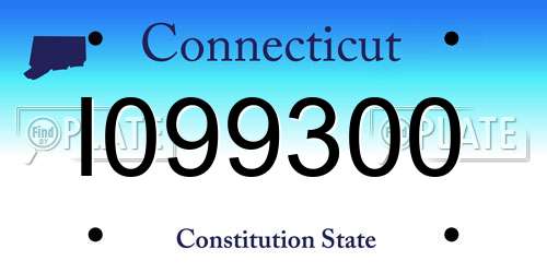 I099300 Connecticut License Plate