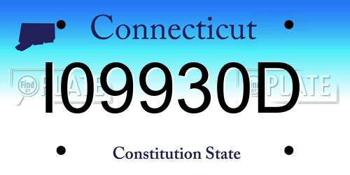 I09930D Connecticut License Plate