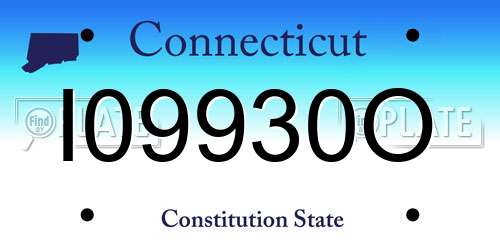 I09930O Connecticut License Plate