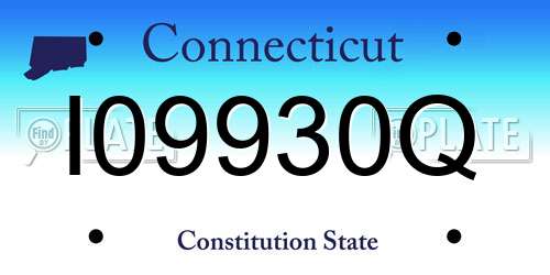 I09930Q Connecticut License Plate