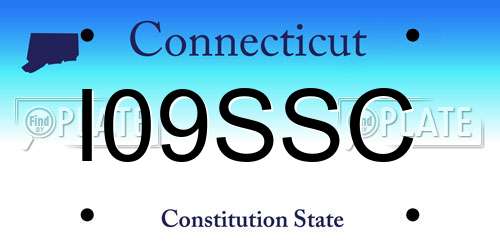 I09SSC Connecticut License Plate