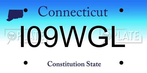 I09WGL Connecticut License Plate