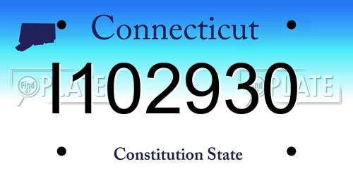 I102930 Connecticut License Plate