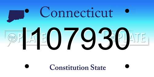 I107930 Connecticut License Plate