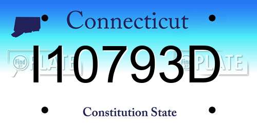I10793D Connecticut License Plate